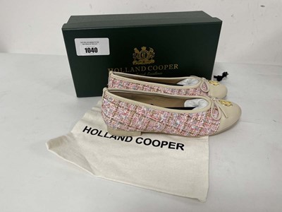 Lot Holland Cooper pink sparkle boucle ballet...