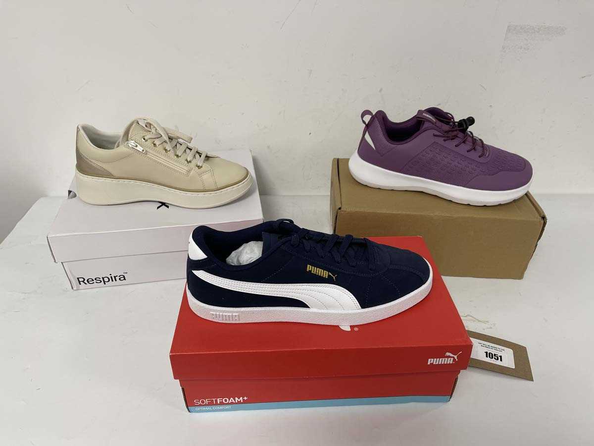 Lot 3x Boxed pairs of trainers to include Geox UK7,...