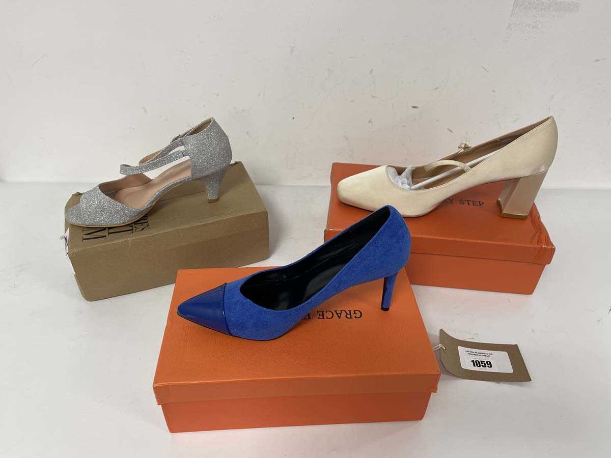 Lot 3x Boxed pairs of high heels to include Grace...