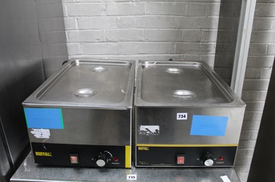 Lot 734 - 2 Buffalo electric wet well bain maries