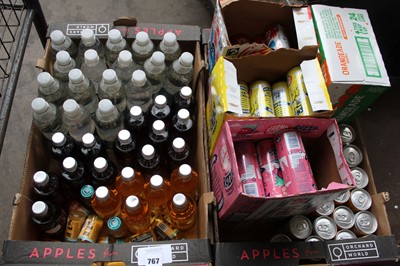 Lot 767 - 2 trays of various soft drinks including...