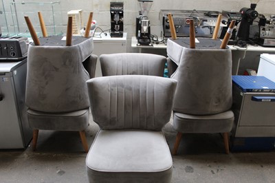 Lot 839 - 6 grey cloth lounge type chairs
