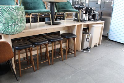 Lot 845 - 230cm mid height bench type table plus a 120cm...