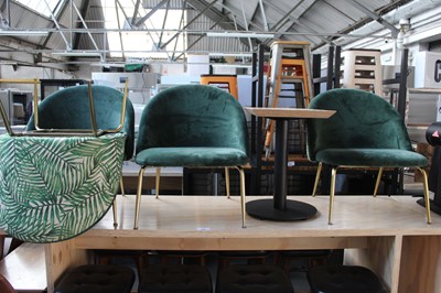 Lot 846 - 2 low coffee tables with 4 green plush lounge...