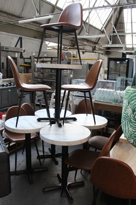 Lot 847 - 5 60cm diameter circular topped tables with 10...