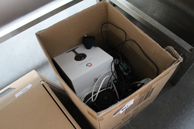 Lot 857 - Box containing 3 Google Nest cams and a range...