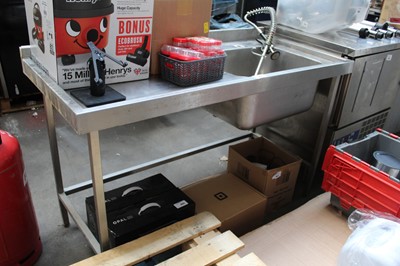 Lot 858 - 150cm stainless steel single bowl sink with...