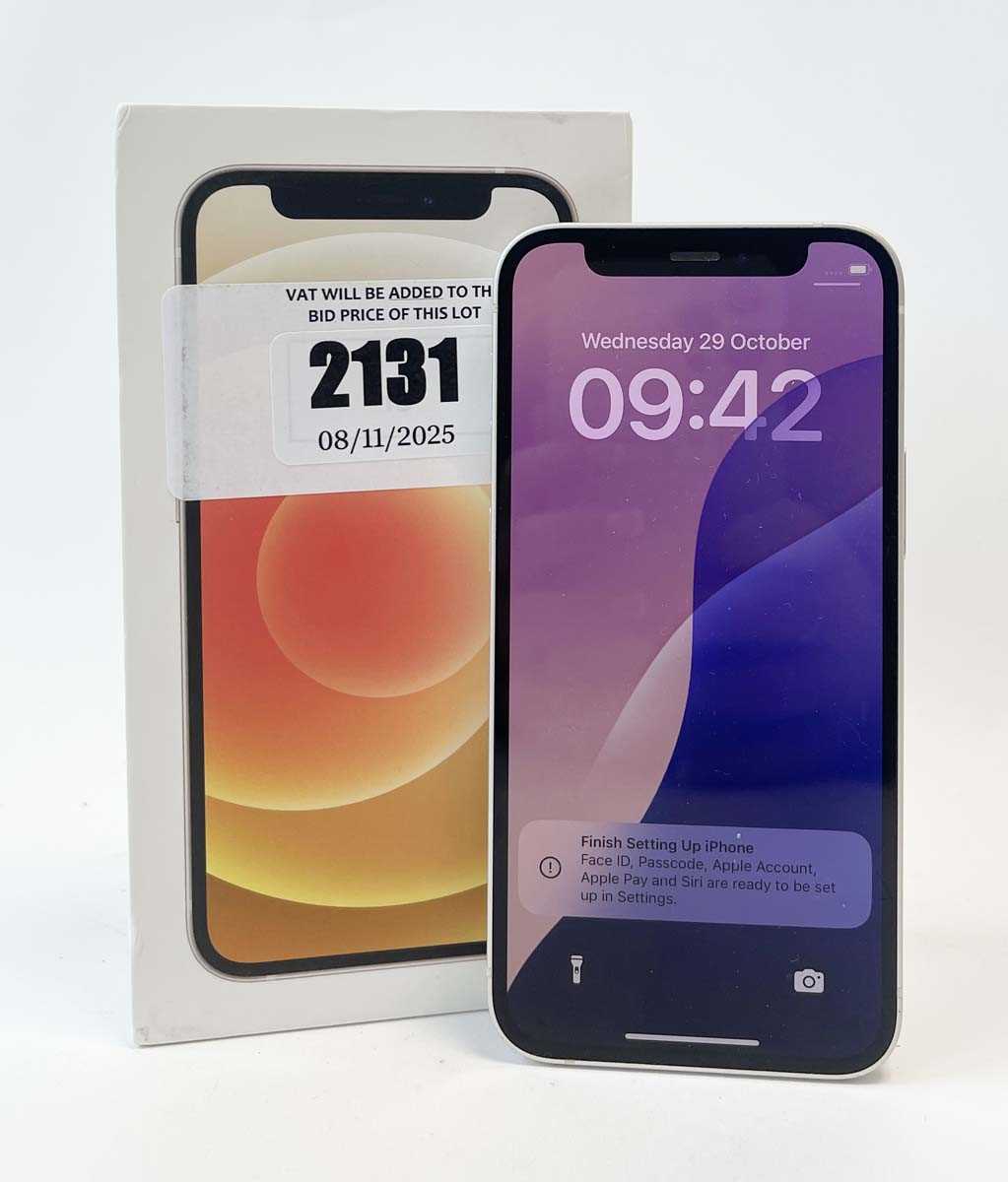 Lot iPhone 12 Mini 128GB White with box and cable