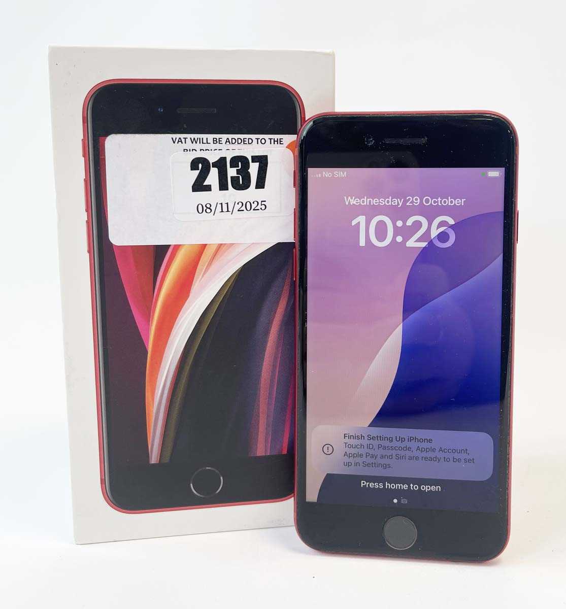 Lot iPhone SE 2020 128GB Red with box, earphones,...