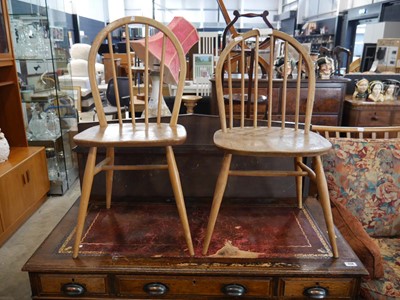 Lot 1115 - Pair of Ercol stick back ash and elm dining...