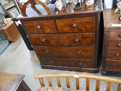 Lot 1118 - Mahogany and burr walnut Victorian chest of 2...