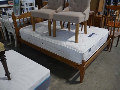 Lot 1124 - Pine bedframe with Silentnight Honeydew Geltex...
