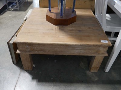Lot 1127 - Rustic pine finish square coffee table