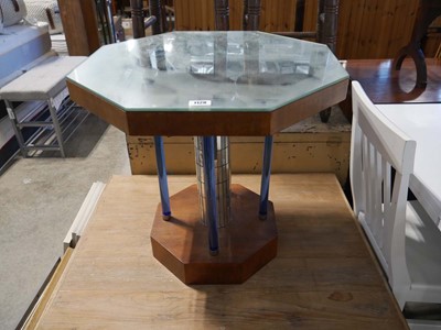 Lot 1128 - Mirrored topped octagonal coffee table...