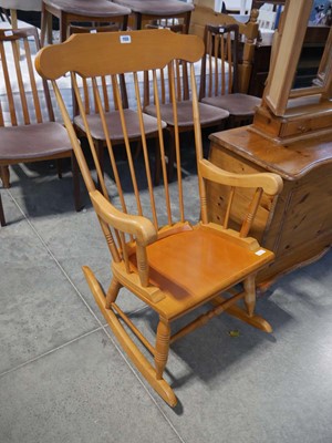 Lot 1133 - Stick back wooden rocking chair