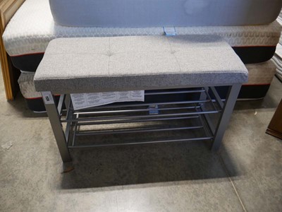 Lot 1135 - Neatfreak shoe storage bench in grey upholstery