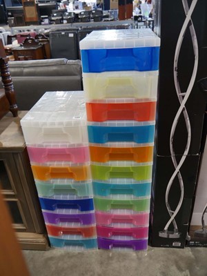 Lot 1149 - 2 plastic free standing storage with brightly...