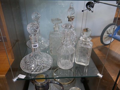 Lot 1166 - Pair of squat form crystal decanters with...