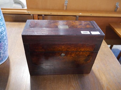 Lot 1172 - Veneered and blue suede lined decanter holder