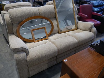 Lot 1179 - Fabric upholstered natural coloured Parker...