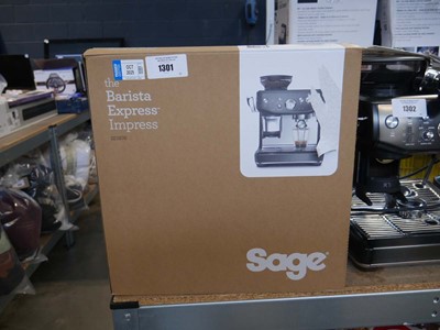Lot 1301 - Boxed Sage the Barista Express Impress coffee...