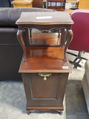 Lot 1186 - Mahogany encased coal scuttle with integral...