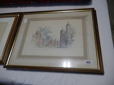 Lot 1211 - 4 framed and glazed prints depicting various...