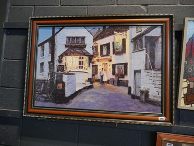 Lot 1200 - 3 various pictures including overpainted print...