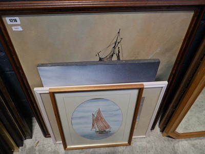 Lot 1216 - 4 pictures on sailing theme incl. mid century...