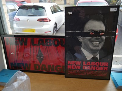 Lot 1229 - 10 framed Conservative party attack adverts...