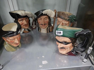 Lot 1244 - Shelf containing 5 Royal Doulton character...