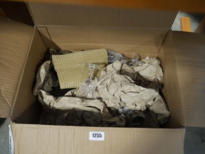 Lot 1255 - Boxed containing cut glass drinking glasses