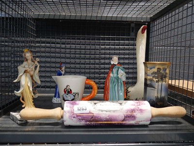 Lot 1263 - Cage containing an assortment of ornaments...