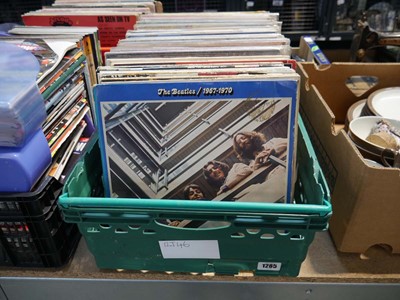 Lot 1285 - Crate containing vinyl records, Now...