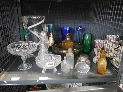 Lot 1268 - 2 cages of various cut glass and coloured...