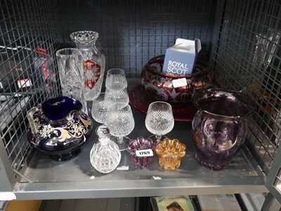 Lot 1269 - Cage of various cut glass and coloured glass...