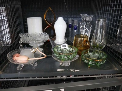 Lot 1270 - Cage of various cut glass and coloured glass...