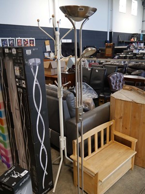 Lot 1274 - Brushed chrome uplighter with reading spot