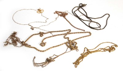 Lot 683 - Seven 9ct yellow gold and yellow metal...