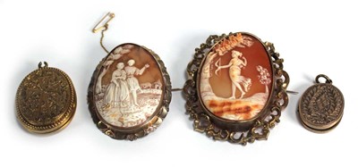 Lot 694 - A late 19th/early 20th century cameo brooch...
