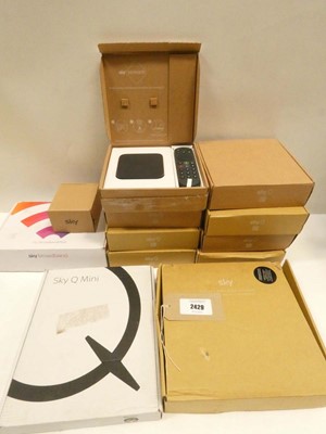 Lot 2429 - 8x boxed Sky Stream pucks, Sky Q Mini and Sky...