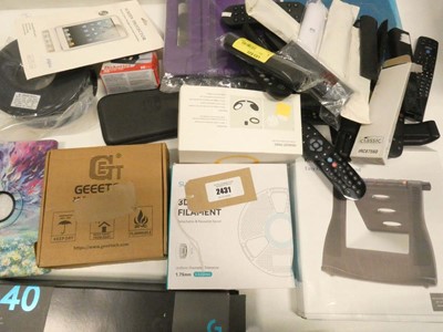 Lot 2431 - Mixed lot to include remote controls, laptop...