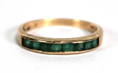 Lot 756 - A 14ct yellow gold half eternity ring set...