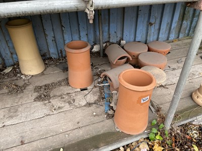 Lot 505 - 14 various terracotta chinmey pots and chimney...