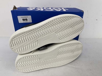 Lot 1015 - Jack & Jones faux leather trainers in black...