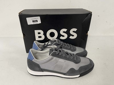 Lot 1028 - Hugo Boss titanium trainers in medium grey...
