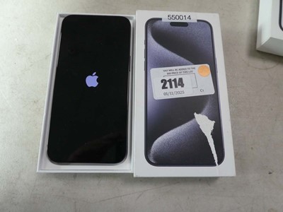 Lot 2114 - Boxed Apple iPhone 15 Pro Max model...