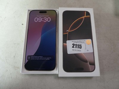 Lot 2115 - Boxed Apple iPhone 16 Pro Max, 256GB, model no....