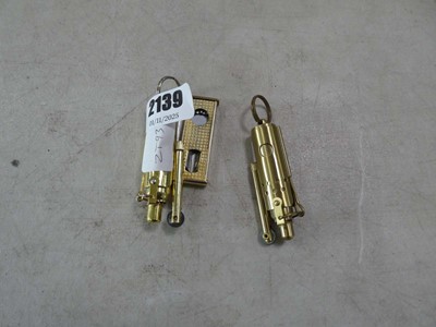 Lot 2139 - 2 Trench Art lighters and a cigar cutter