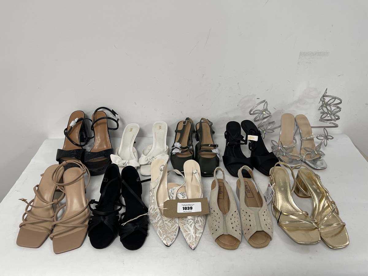 Lot 1039 - 10x Pairs of high heels in various styles to...